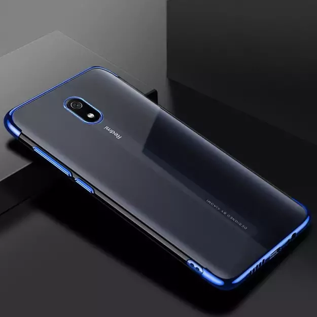 Clear Color Case Gel TPU Electroplating frame Cover for Xiaomi Redmi 8A blue 1