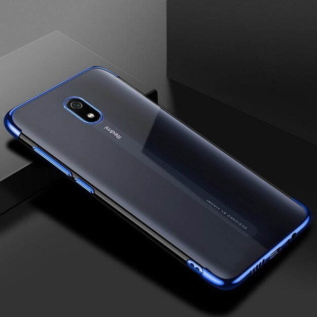 Clear Color Case Gel TPU Electroplating frame Cover for Xiaomi Redmi 8A blue 9