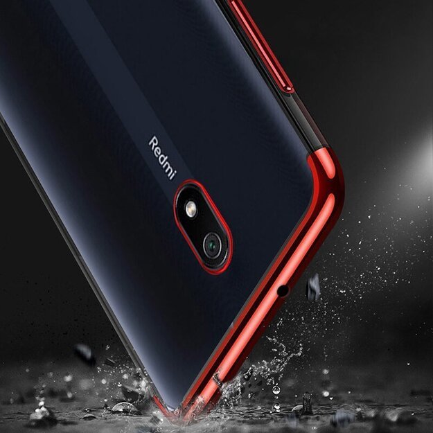 Clear Color Case Gel TPU Electroplating frame Cover for Xiaomi Redmi 8A blue 12