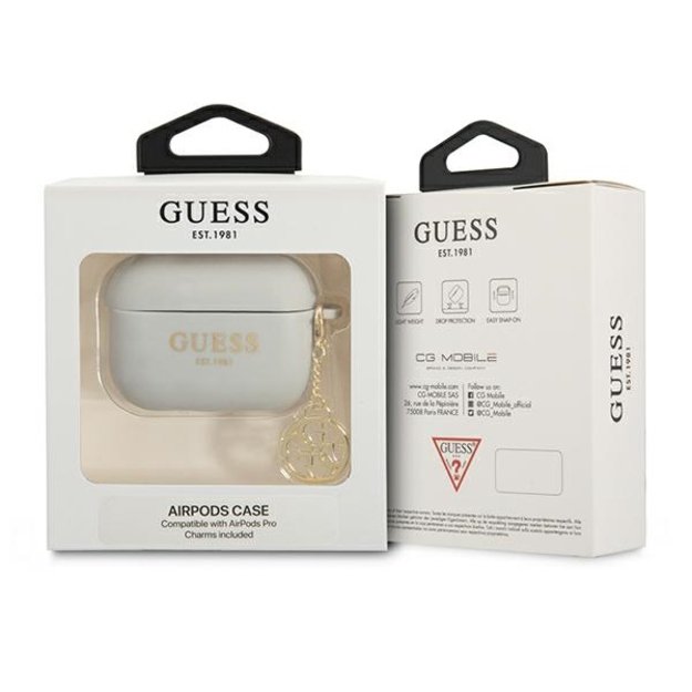 Guess GUAPLSC4EG AirPods Pro cover grey/grey Silicone Charm 4G Collection 4