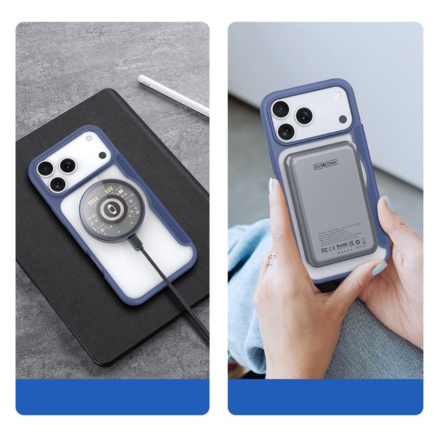 Etui Dux Ducis Skin X Pro na iPhone 17 Pro z portfelem, kompatybilne z MagSafe – niebieskie 9