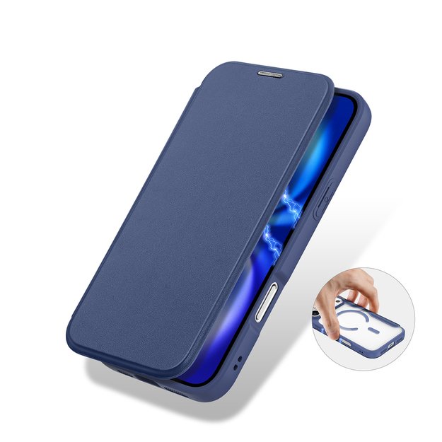 Etui Dux Ducis Skin X Pro na iPhone 17 Pro z portfelem, kompatybilne z MagSafe – niebieskie 1
