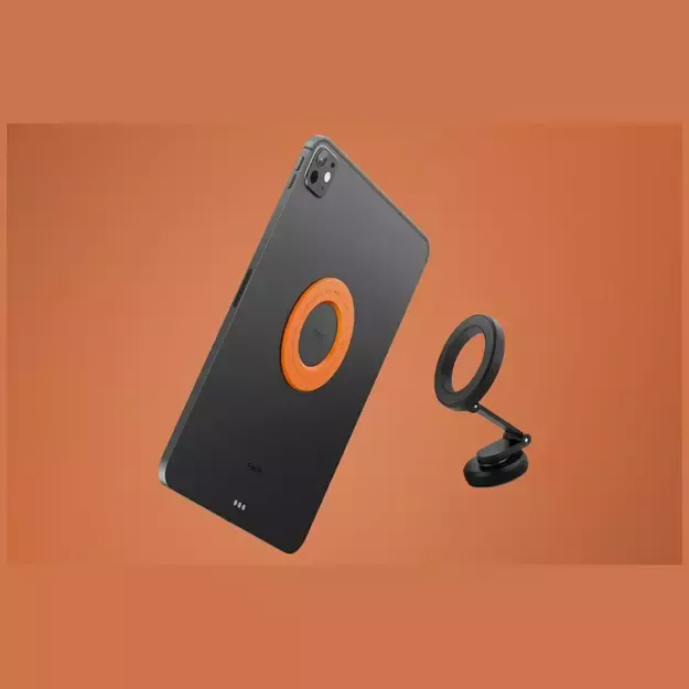 Uniq SnapMount Self-Adhesive Magnetic Holder - Orange and Black 2
