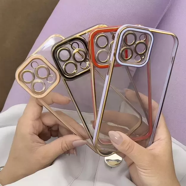 Fashion Case Case for Samsung Galaxy A12 5G Gold Frame Gel Cover Purple 8