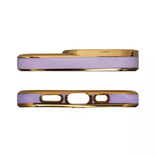 Fashion Case Case for Samsung Galaxy A12 5G Gold Frame Gel Cover Purple 1