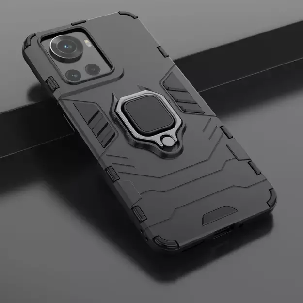 Ring Armor armored hybrid case cover + magnetic holder for OnePlus Ace black 10