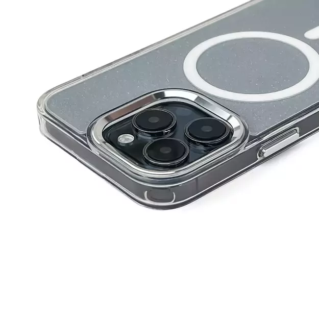 Glitter Case MagSafe for iPhone 16 - white with glitter 5