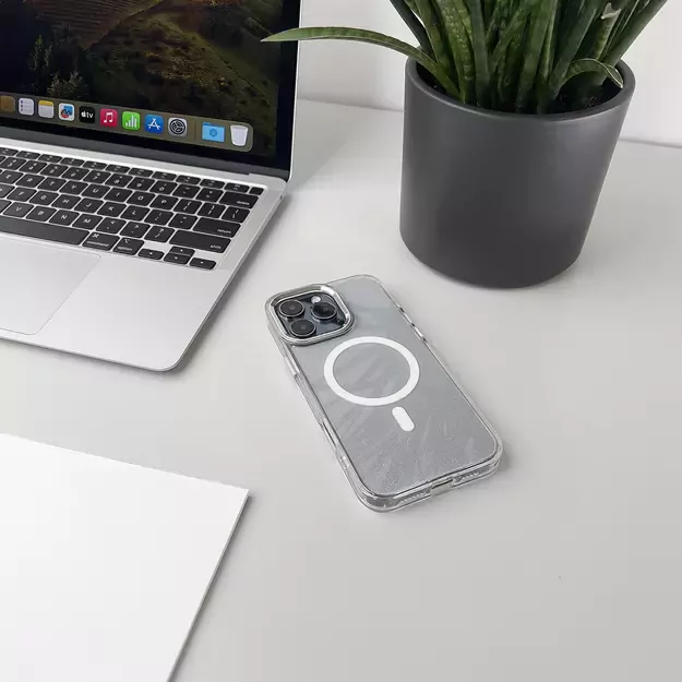 Glitter Case MagSafe for iPhone 16 - white with glitter 7