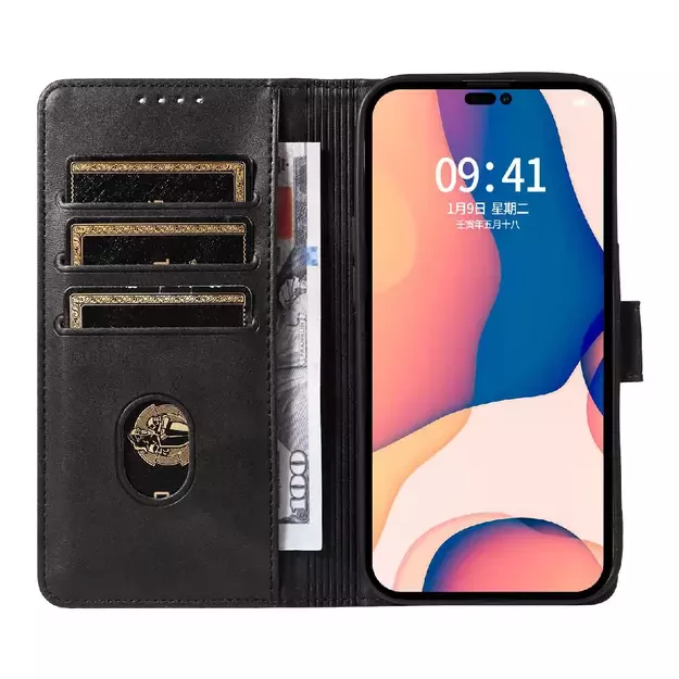 Leather Book Case for iPhone 16 Pro Max - black 10
