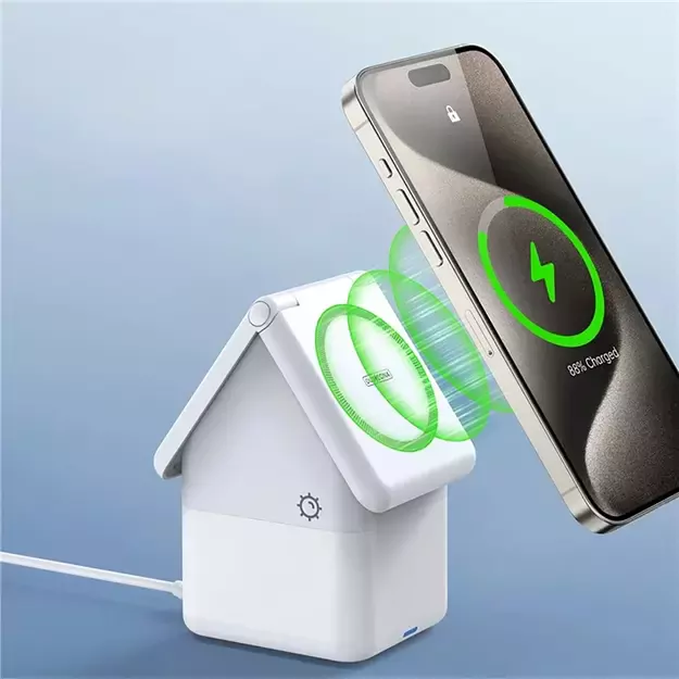 Duzzona W20 15W 4in1 inductive charger for iPhone / AirPods / Apple Watch with night lamp - white 24