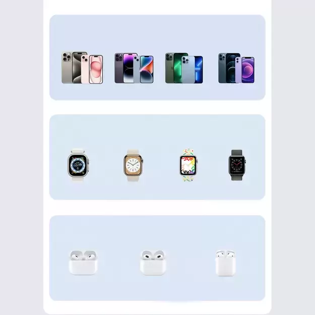 Duzzona W20 15W 4in1 inductive charger for iPhone / AirPods / Apple Watch with night lamp - white 36