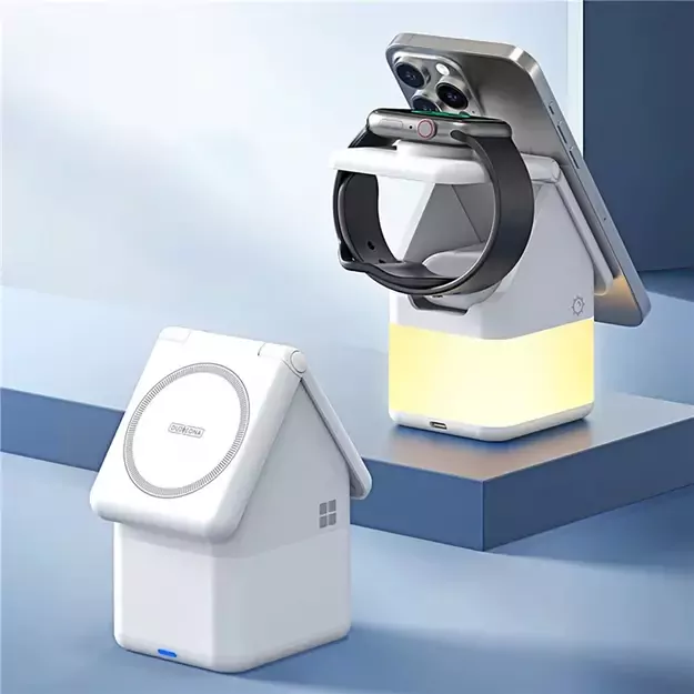 Duzzona W20 15W 4in1 inductive charger for iPhone / AirPods / Apple Watch with night lamp - white 23