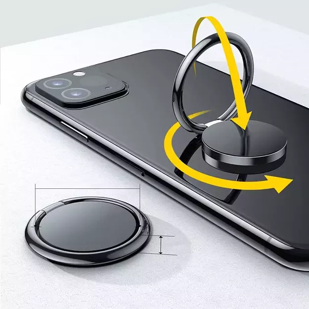 Tech-Protect Magnetic Phone Ring Holder / Ring with Stand Function - Black 9
