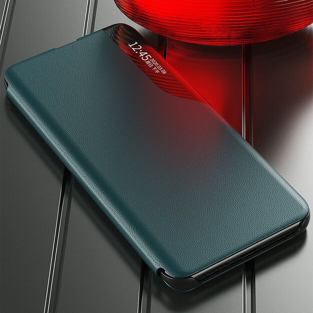 Eco Leather View Case elegant bookcase type case with kickstand for Samsung Galaxy A22 4G black 7