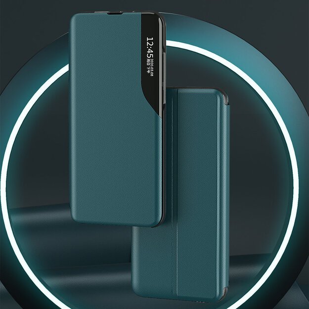 Eco Leather View Case elegant bookcase type case with kickstand for Samsung Galaxy A22 4G black 2