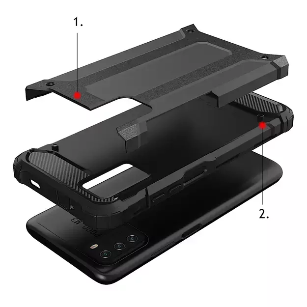 Hybrid Armor Case Tough Rugged Cover for Xiaomi Redmi Note 10 5G / Poco M3 Pro golden 2