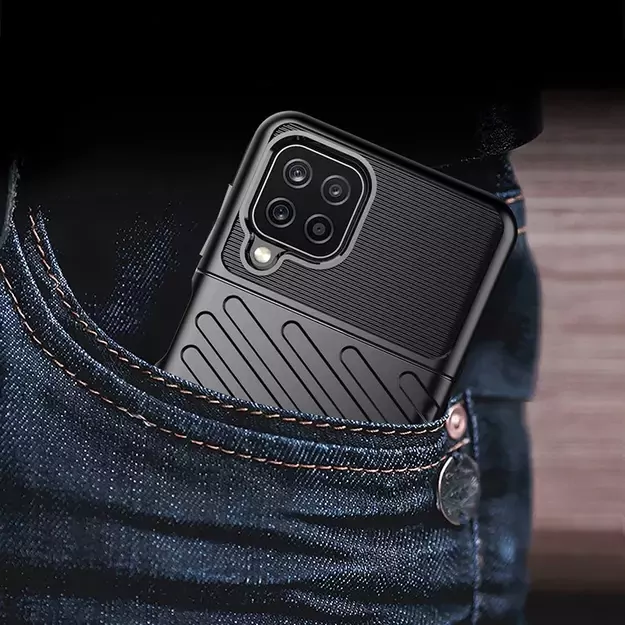 Thunder Case Flexible Tough Rugged Cover TPU Case for Samsung Galaxy A22 4G blue 4