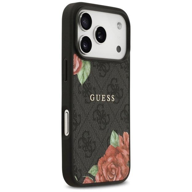 Guess 4G Flowers Print MagSafe case for iPhone 17 Pro Max - black 3