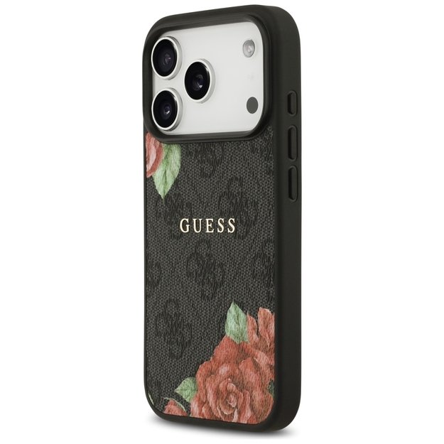 Guess 4G Flowers Print MagSafe case for iPhone 17 Pro Max - black 1