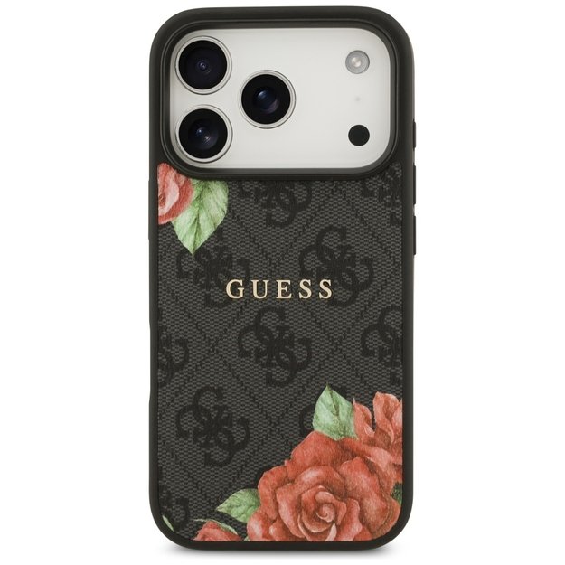 Guess 4G Flowers Print MagSafe case for iPhone 17 Pro Max - black 2