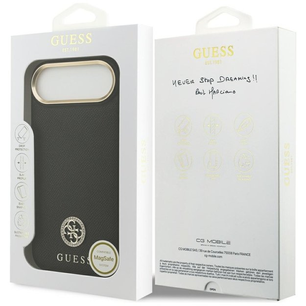 Guess Grained Strass Logo MagSafe case for iPhone Air - black 7