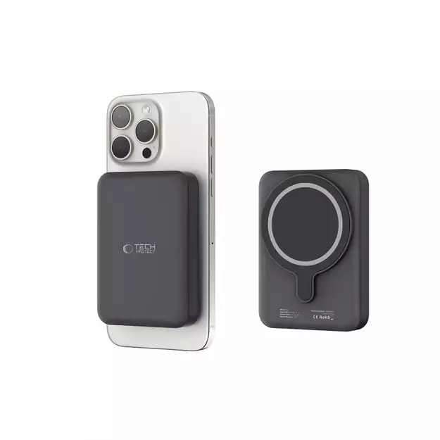 Tech-Protect LifeMag PB11 Powerbank with MagSafe 10000mAh 15W USB-C port - black + USB-C cable 4