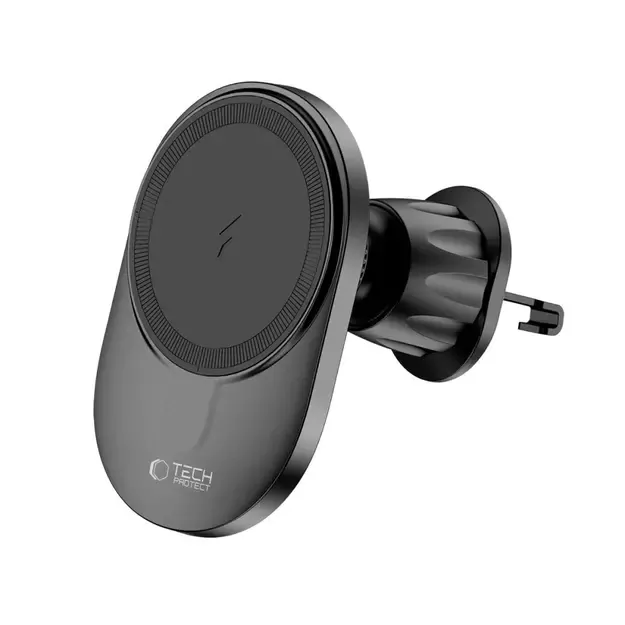Tech-Protect MM15W-V1 Car Phone Holder with MagSafe 15W Wireless Charger for Cockpit/Air Vent - Black 11