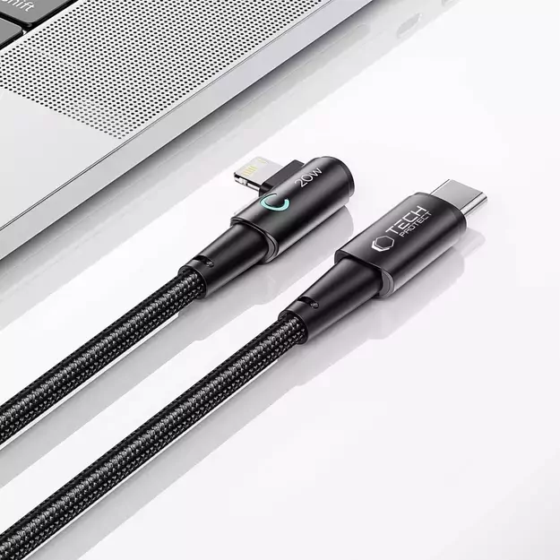 Tech-Protect UltraBoost L Cable Lightning (angled) / USB-C (straight) PD 20W 3A 1m - gray 1