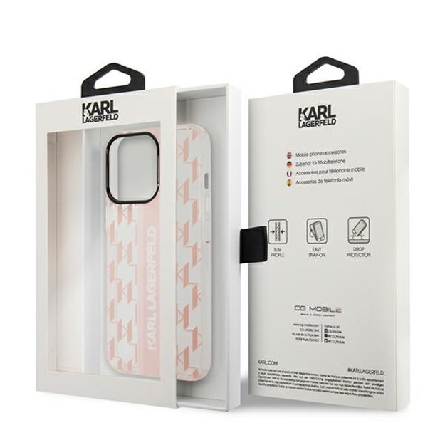Karl Lagerfeld KLHCP14LHKLSPCP iPhone 14 Pro 6.1 &quot hardcase pink / pink Mono Vertical Stripe 7