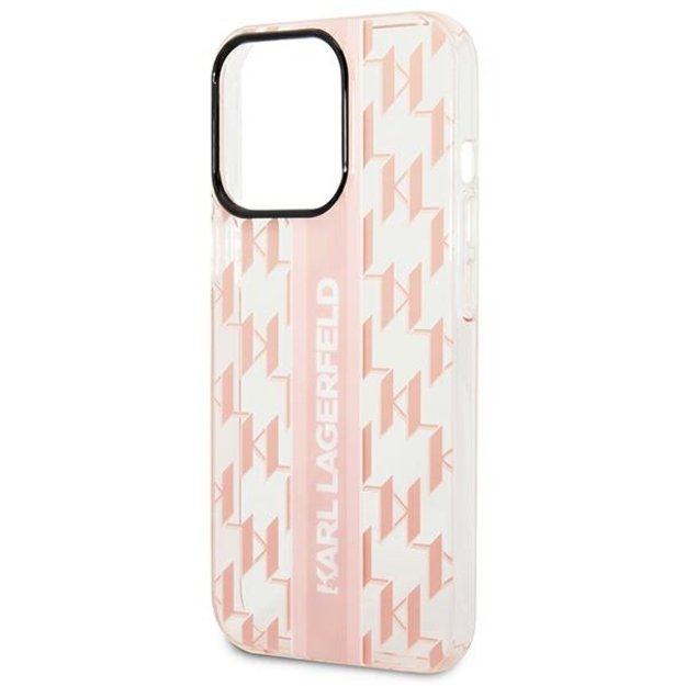 Karl Lagerfeld KLHCP14LHKLSPCP iPhone 14 Pro 6.1 &quot hardcase pink / pink Mono Vertical Stripe 5
