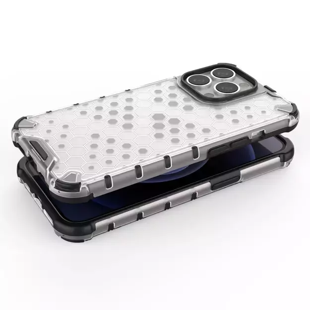 Honeycomb Case armor cover with TPU Bumper for iPhone 13 Pro transparent 2