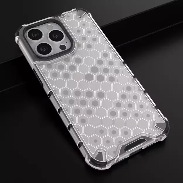 Honeycomb Case armor cover with TPU Bumper for iPhone 13 Pro transparent 13