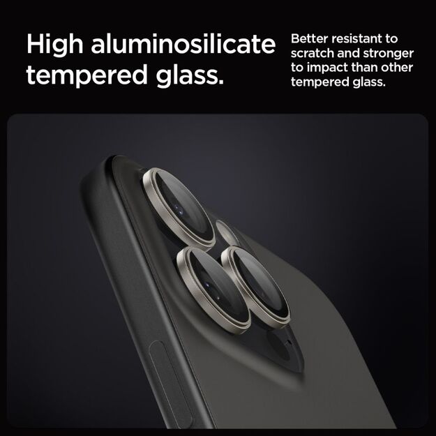 Spigen Optik.tR EZ Fit Camera Protector for iPhone 14 Pro / Pro Max / 15 Pro / Pro Max - Natural Titanium 2 pcs. 6