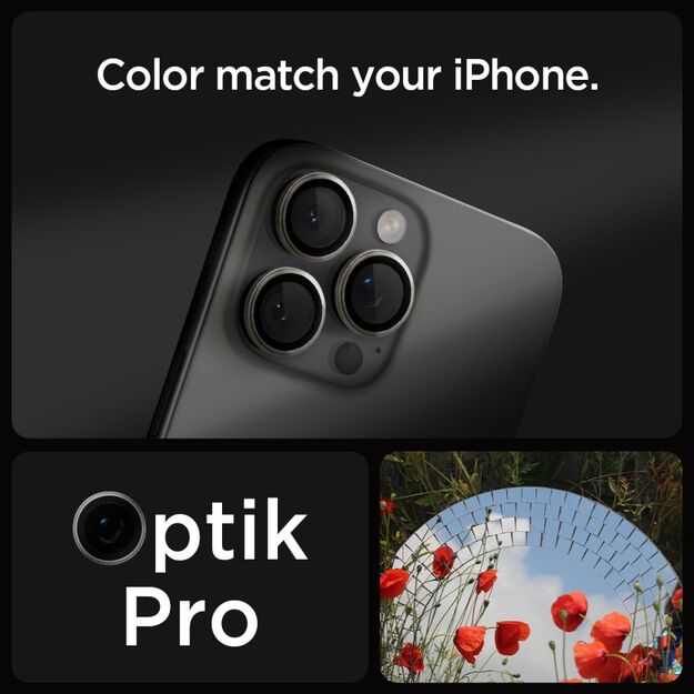 Spigen Optik.tR EZ Fit Camera Protector for iPhone 14 Pro / Pro Max / 15 Pro / Pro Max - Natural Titanium 2 pcs. 9