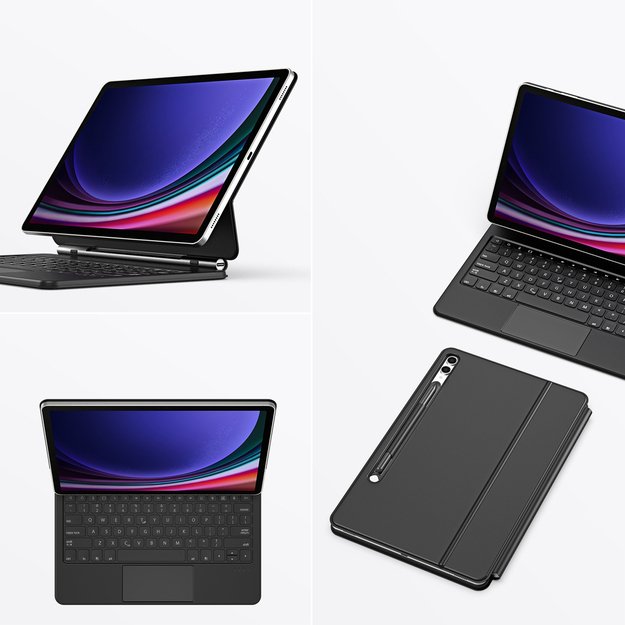 Dux Ducis Keyboard (MK Series) Case with Bluetooth Keyboard for Samsung Galaxy Tab S9+ / S8+ / S7+ - Black 6