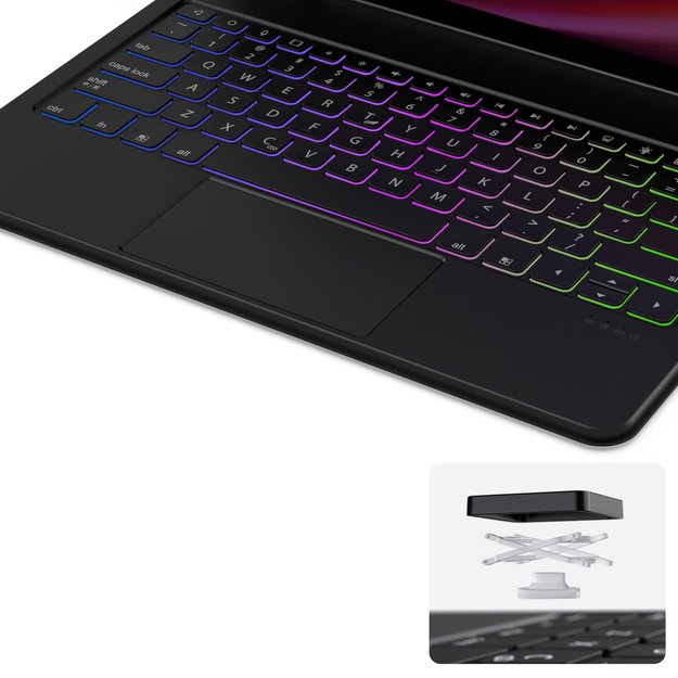 Dux Ducis Keyboard (MK Series) Case with Bluetooth Keyboard for Samsung Galaxy Tab S9+ / S8+ / S7+ - Black 10