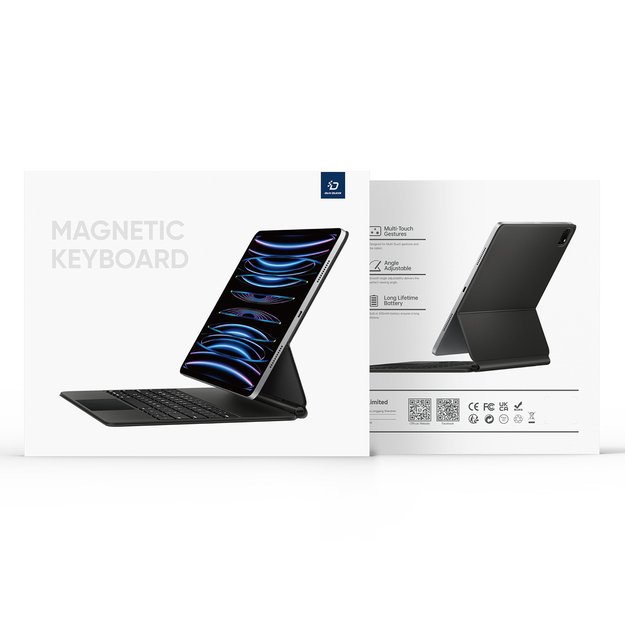 Dux Ducis Keyboard (MK Series) Case with Bluetooth Keyboard for Samsung Galaxy Tab S9+ / S8+ / S7+ - Black 14