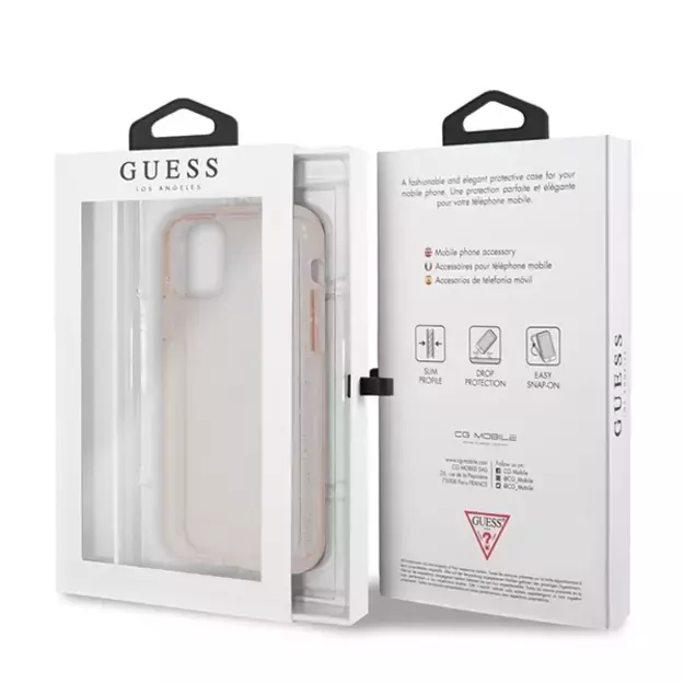 Guess GUHCN58PCGLPI iPhone 11 Pro pink/pink hard case Glitter 12