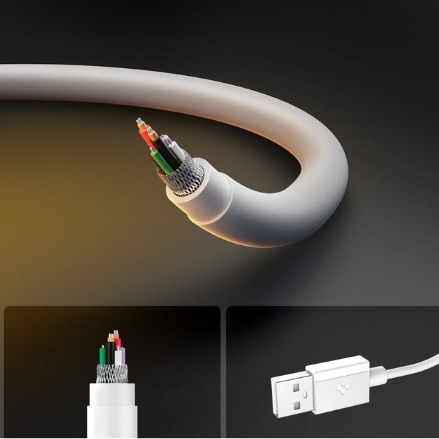 Spigen EB6010AC USB-A / USB-C 60W Cable 100 cm - White 5