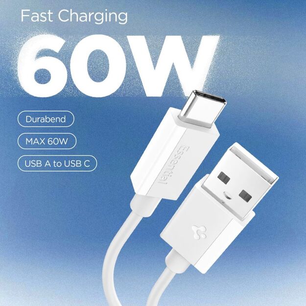 Spigen EB6010AC USB-A / USB-C 60W Cable 100 cm - White 2