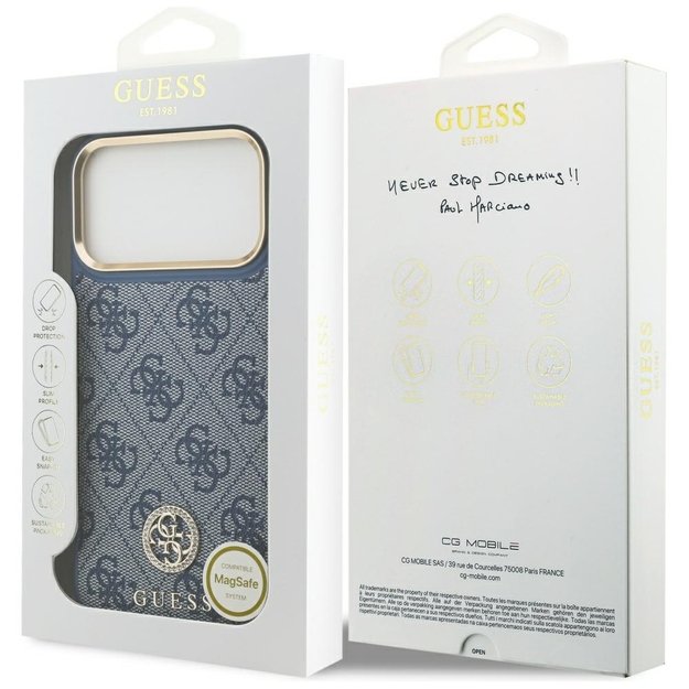 Guess 4G Strass Logo MagSafe Case for iPhone 17 Pro Max - Blue 7