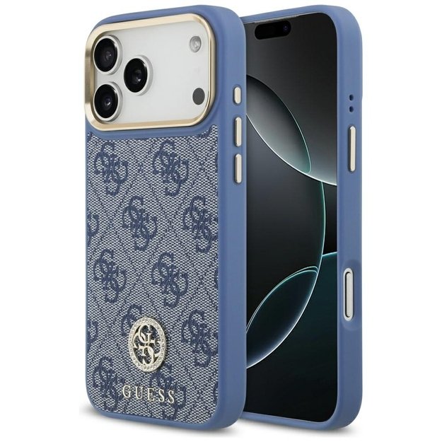Guess 4G Strass Logo MagSafe Case for iPhone 17 Pro Max - Blue