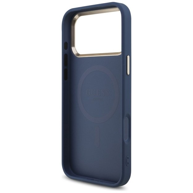 Guess 4G Triangle Logo MagSafe Case for iPhone 17 Pro Max - Blue and Gold 6