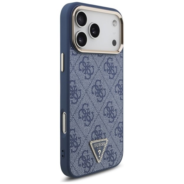 Guess 4G Triangle Logo MagSafe Case for iPhone 17 Pro Max - Blue and Gold 3