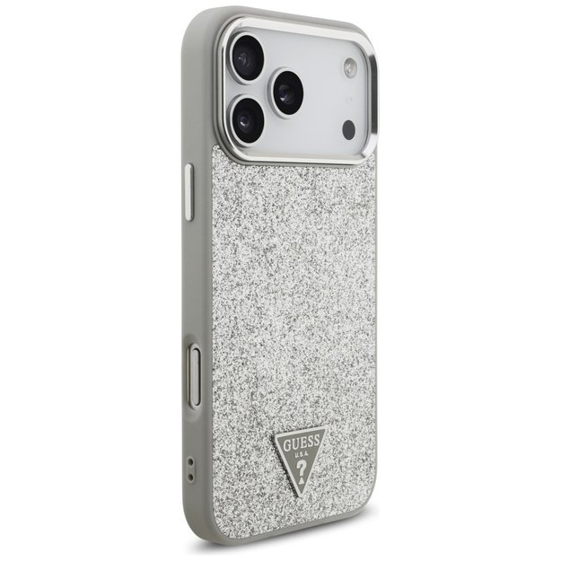 Guess Glitter Triangle Logo MagSafe case for iPhone 17 Pro Max - silver 3