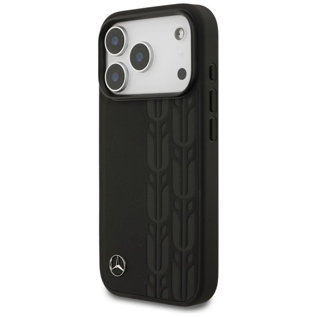 Mercedes Leather Laurel Leaves MagSafe Case for iPhone 17 Pro - Black 1