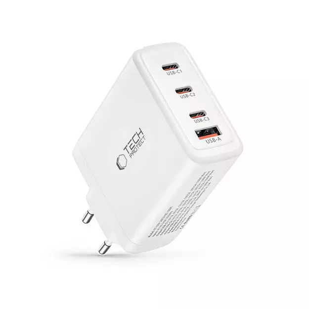 Tech-Protect NC100W-GAN charger GaN 3x USB-C PD 100W / USB-A QC 3.0 - white 5