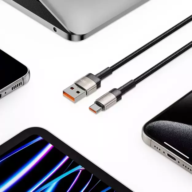 Tech-Protect UltraBoost Evo USB-C / USB-A cable 100W 5A 2m - titanium 2