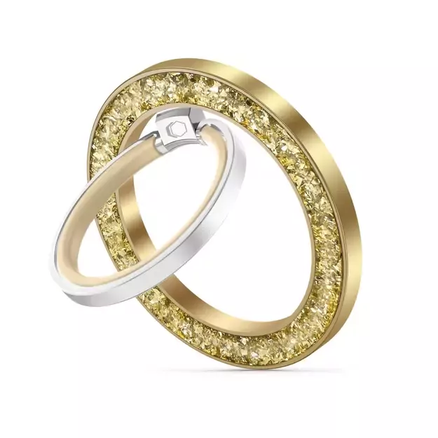 Tech-Protect MMR200 magnetic holder / ring with MagSafe - gold with crystals