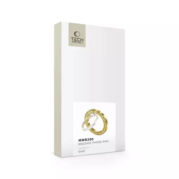 Tech-Protect MMR200 magnetic holder / ring with MagSafe - gold with crystals 2